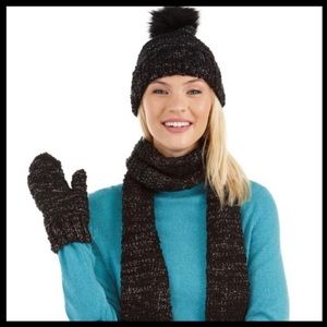 NWT CK Hat, Scarf & Mitten Set